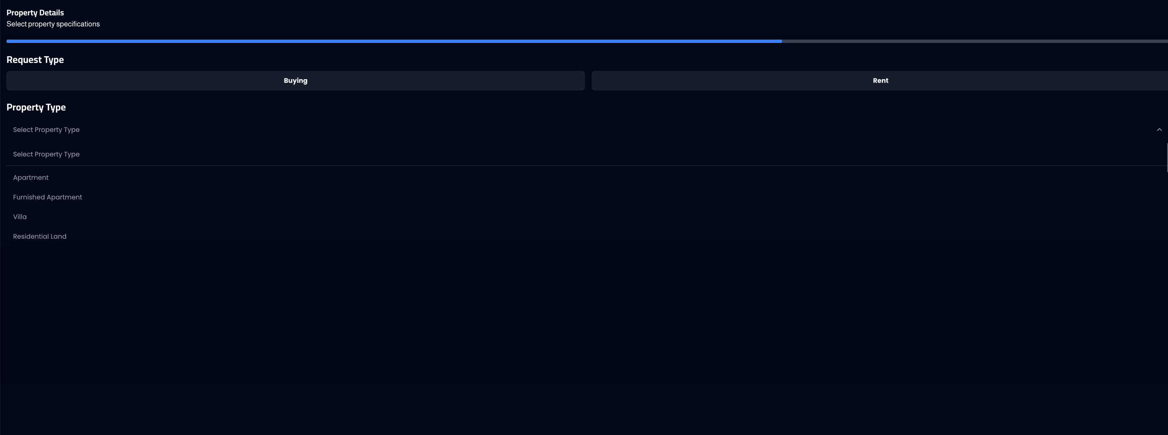 Request type and property type